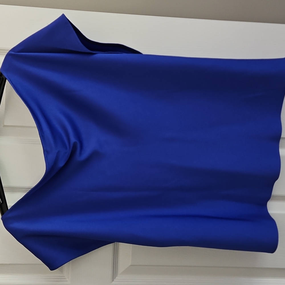 NWT MARELLA Women's Asymmetric Boat Neck Top:Color-Cornflower Blue: Size- 14 - Picture 13 of 16